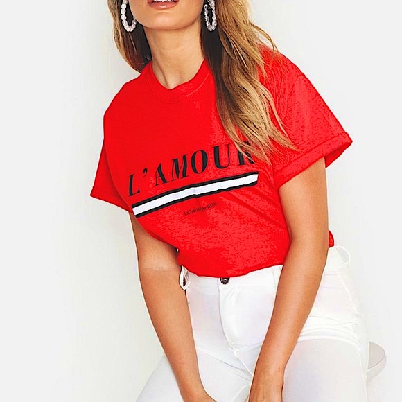 Boohoo Tops - 🎉2xHP🎉Red graphic oversized tee